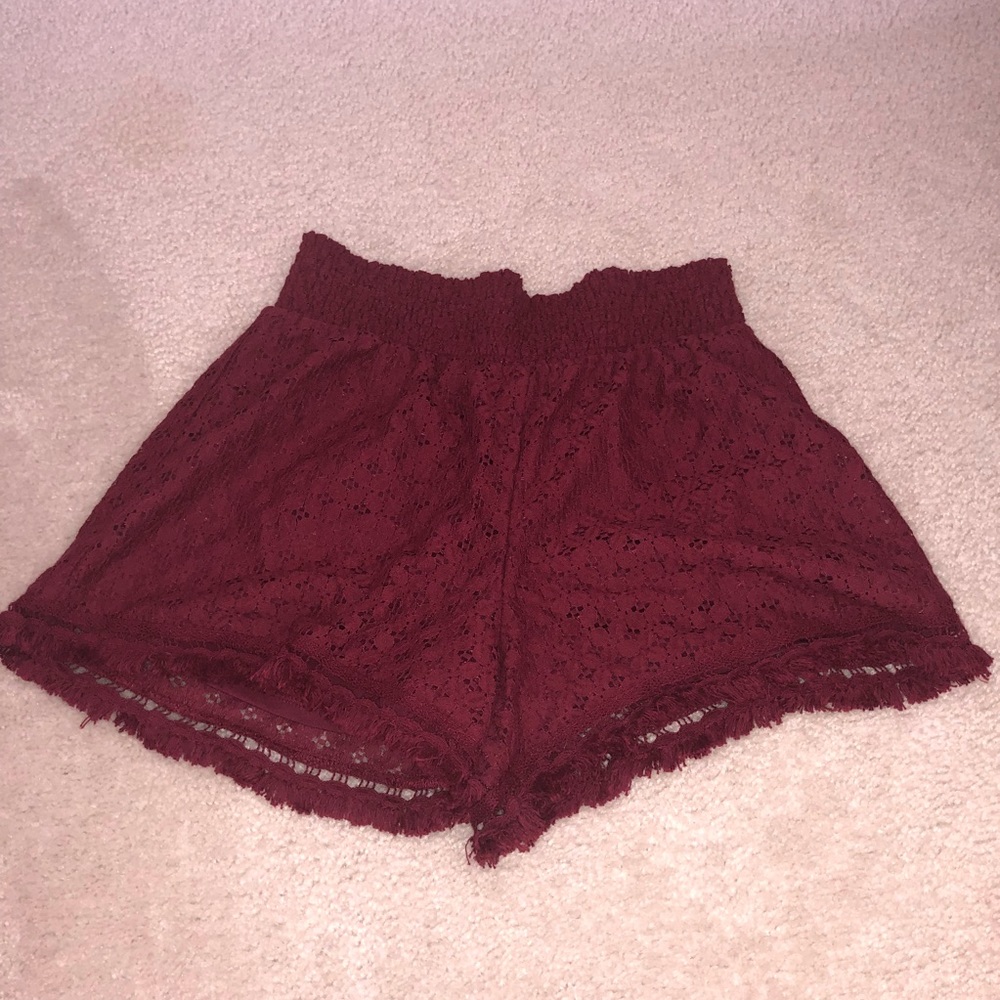 Red Printed Shorts